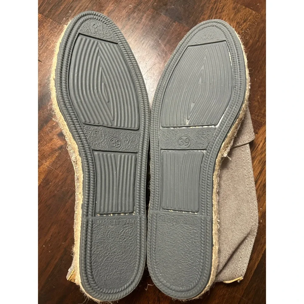 Toni Pons Espadrille‎ Flats Taupe Canvas Slip On Shoes Spain 39